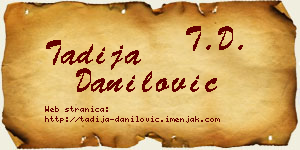 Tadija Danilović vizit kartica
